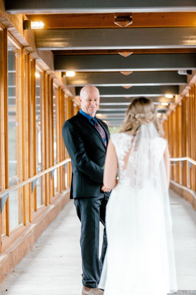 father daughter first look at Whistler wedding
