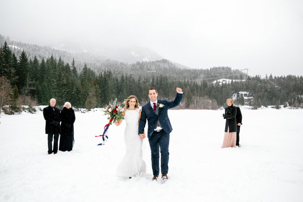 winter wedding ceremony in Whistler