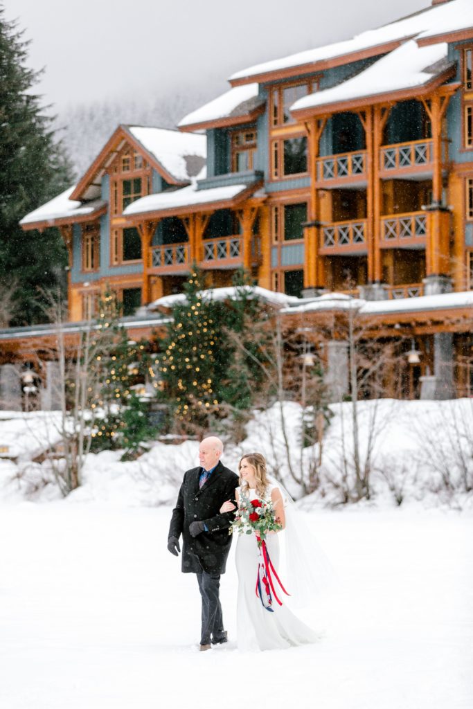 winter wedding ceremony in Whistler