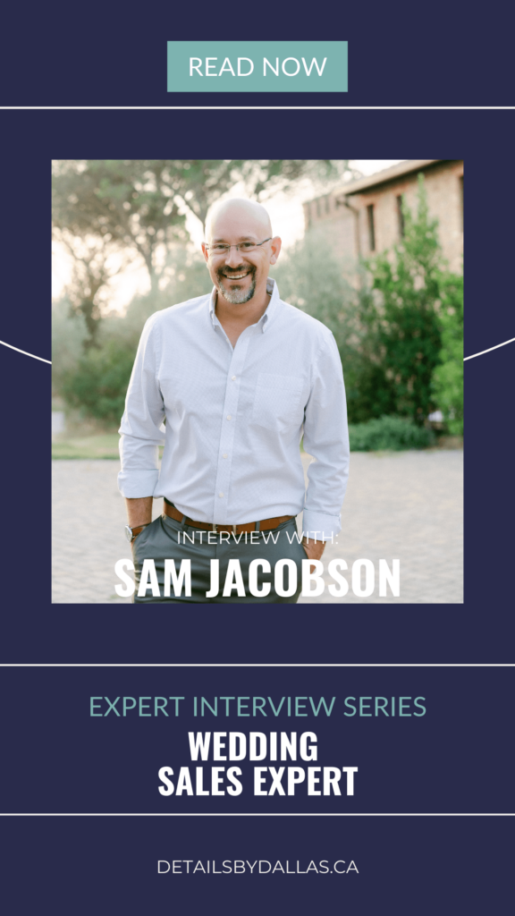 Sam Jacobson wedding sales expert